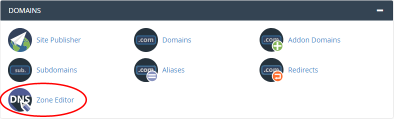 cPanel - Domains - DNS Zone Editor icon
