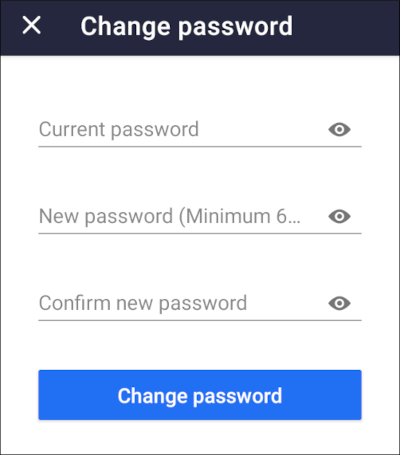 App - Change password