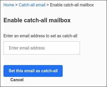 Customer Portal - Catch-all mailbox - Configure